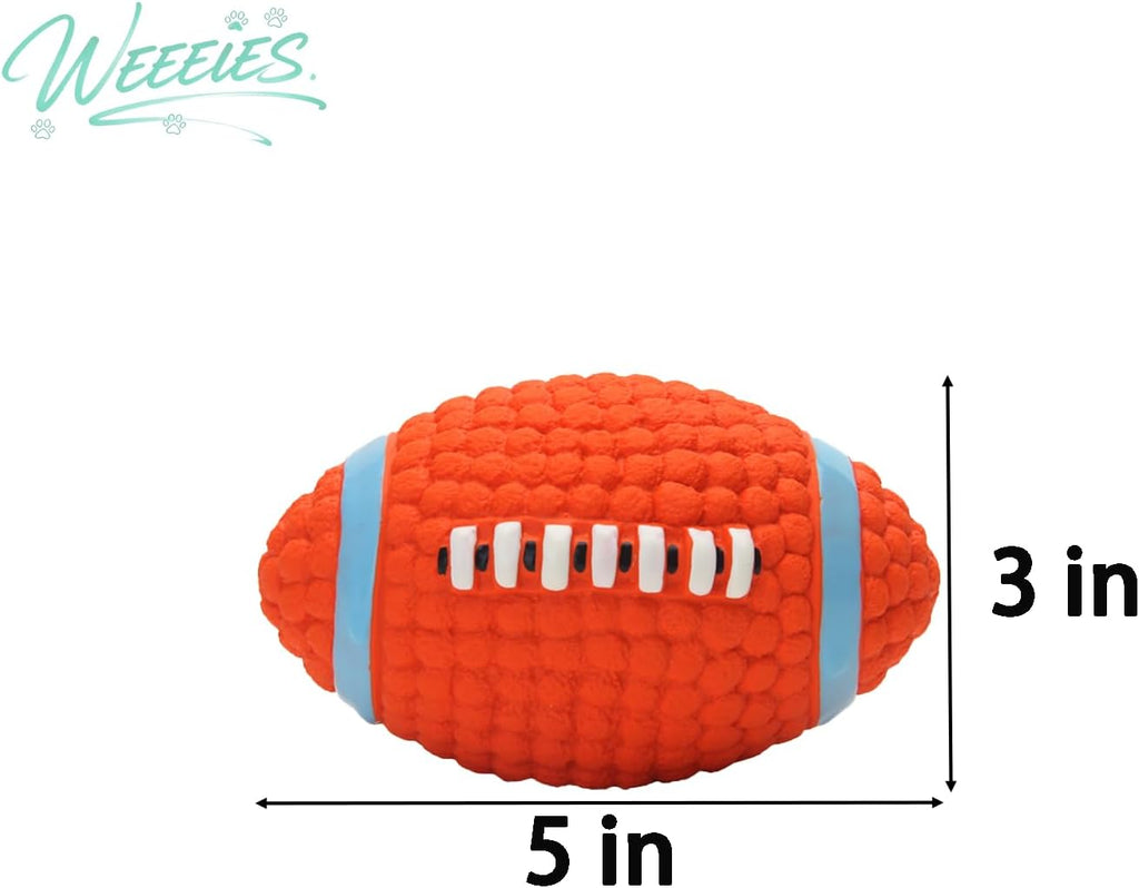 Dog Toys 5 Pack for Medium Dogs, Latex Squeaky Football, Rope Toy, Stuffed Plush Toy & Poop Bags, Interactive Dog Toys for Daily Play and Training