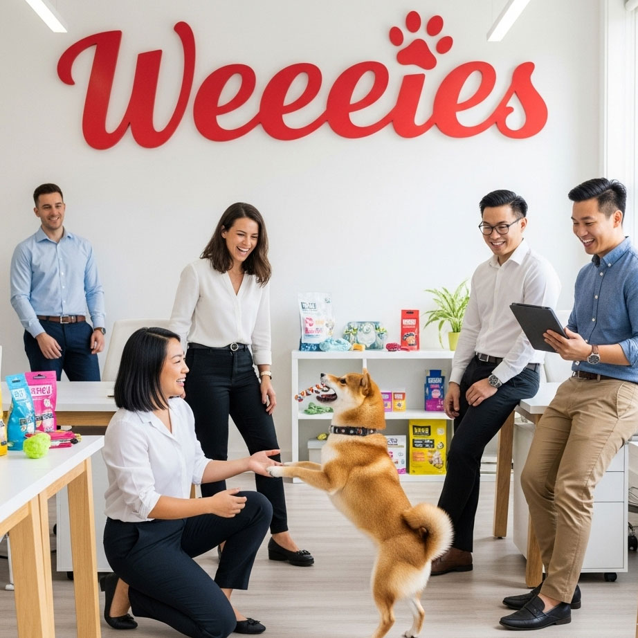 我们的团队正在与宠物互动